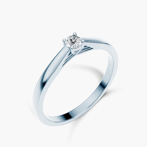 Pierścionek zaręczynowy SAVICKI: białe złoto, diament